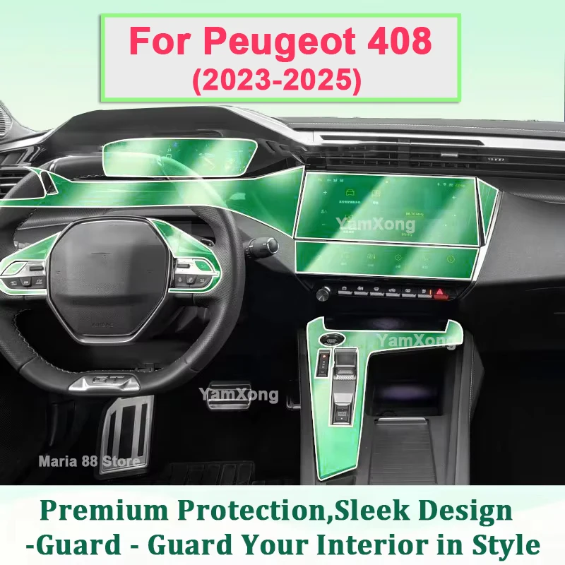 

Комплект защитной пленки для салона автомобиля на заказ для Peugeot 408 2023-2025, защита от царапин, крышка центральной консоли, автомобильные наклейки
