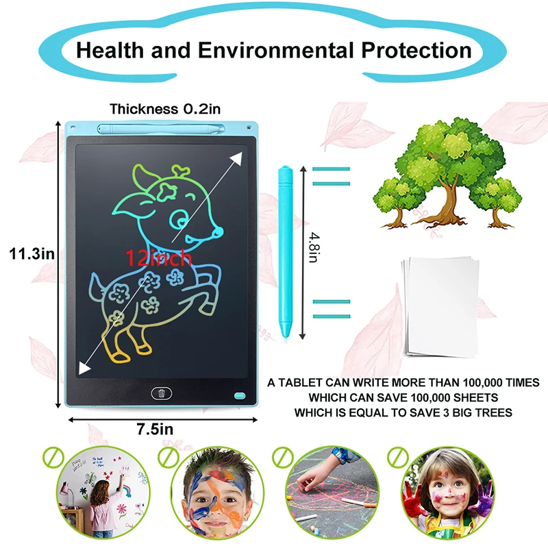 Lavagna per scrittura LCD da 8,5/10/12/16 pollici, giocattoli per scrivere e disegnare per bambini, tavolo da disegno per insegnamento e illuminazione