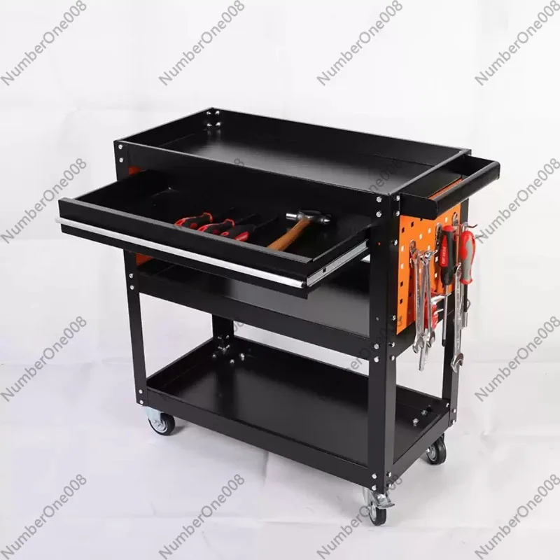 Rolling Tool Cart Storage Stand Utility with Wheels Movable 3 Tier Storage Cabinet for Automobile Repair Shop Warehouse Garage