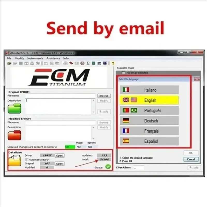 Auto Repair Software ECM TITANIUM 1.61 with 26000+Driver ECM 18259+Drivers for Ecu Tool Link/CD /USB Windows 7/10