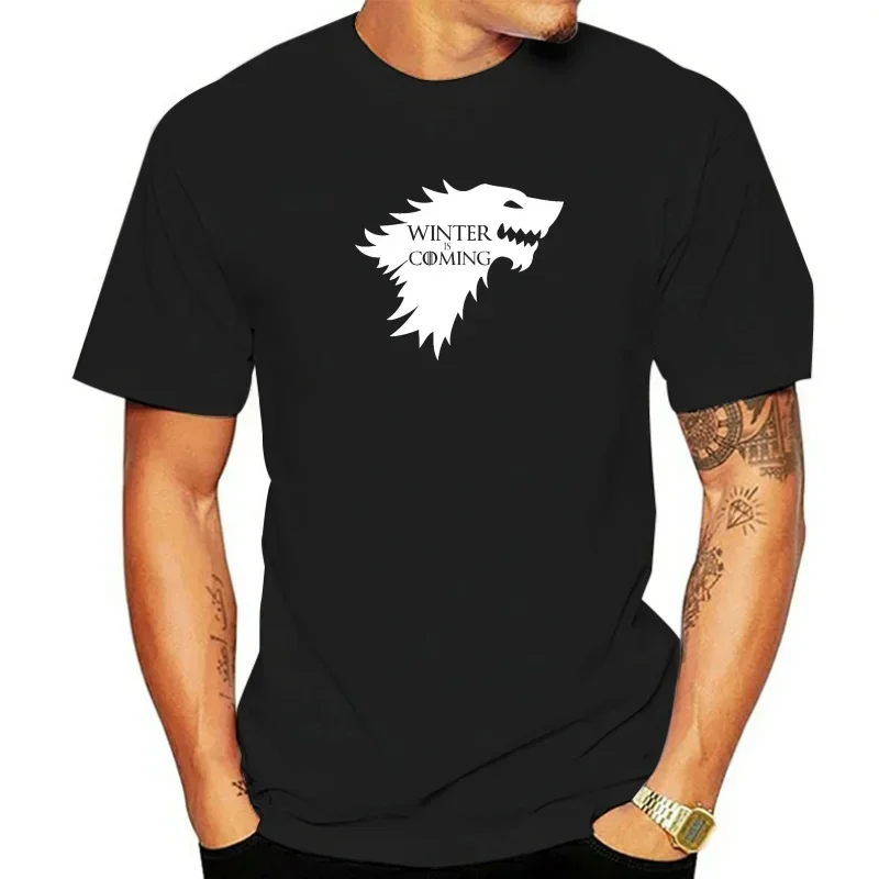 Nueva camiseta estampada con cita de la frase Winter Is Coming, camiseta genial para hombre, Game Of Thrones