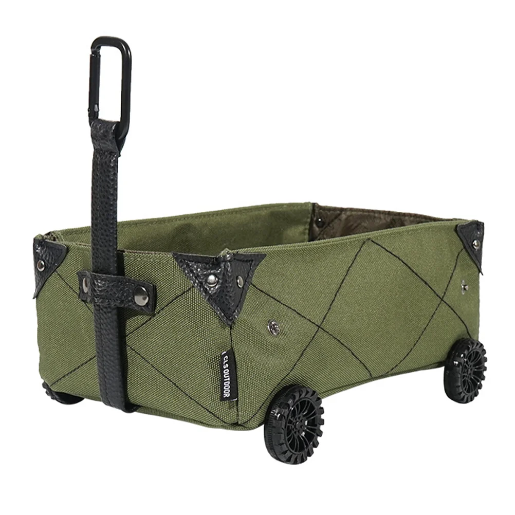 Heavy Duty Collapsible Folding Wagon Garden Cart with Wheels Outdoor Folding Utility Trolley for Camping Beach Garden.