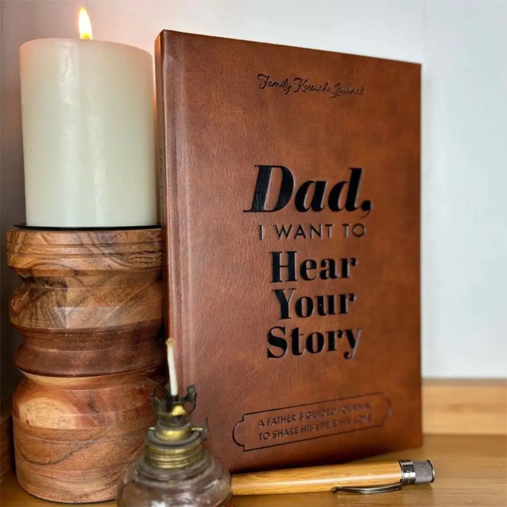 

Dad, I Want To Hear Your Story Heirloom Edition A Fathers Guided Journal To Share His Life and His Love Leather Notepad ﻿