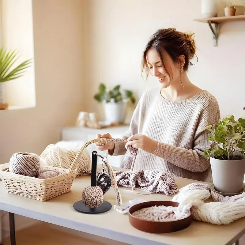 Держатель пряжи для вязания крючком, приспособление для вязания пряжи, принадлежности для вязания для любителей рукоделия, браслет, спиннер, органайзер для шариков для вязания крючком