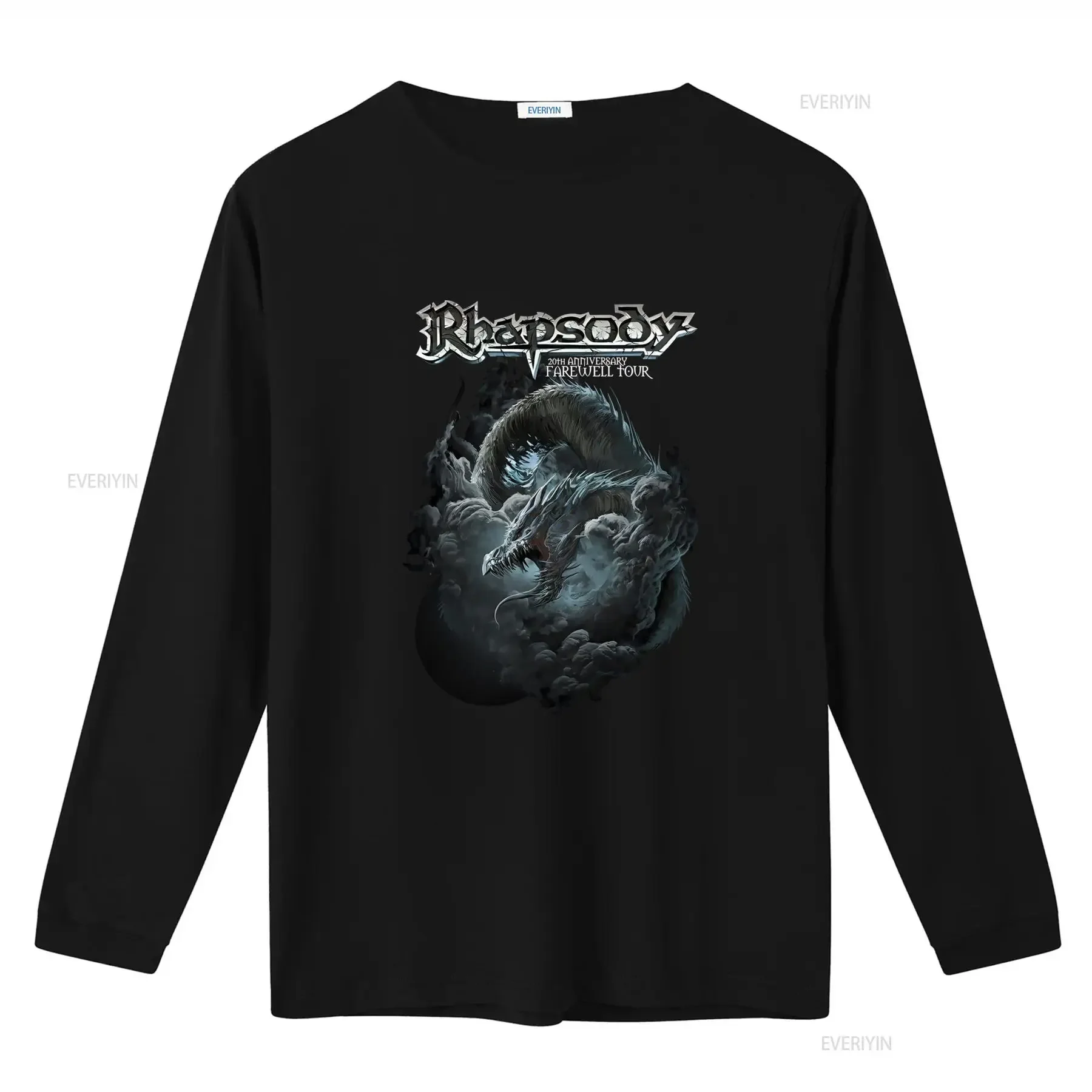 Rhapsody 20th Anniversary Farewell Tour Blue Dragon T Shirt S XXL Power Metal Official vintage Washed Casual fashion homme