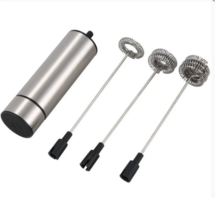 3 Pcs Handheld Electric Milk Frother Machine with Stainless Steel Spring Wireless Whisk Foam Maker  for Cappucino Maker Foamer