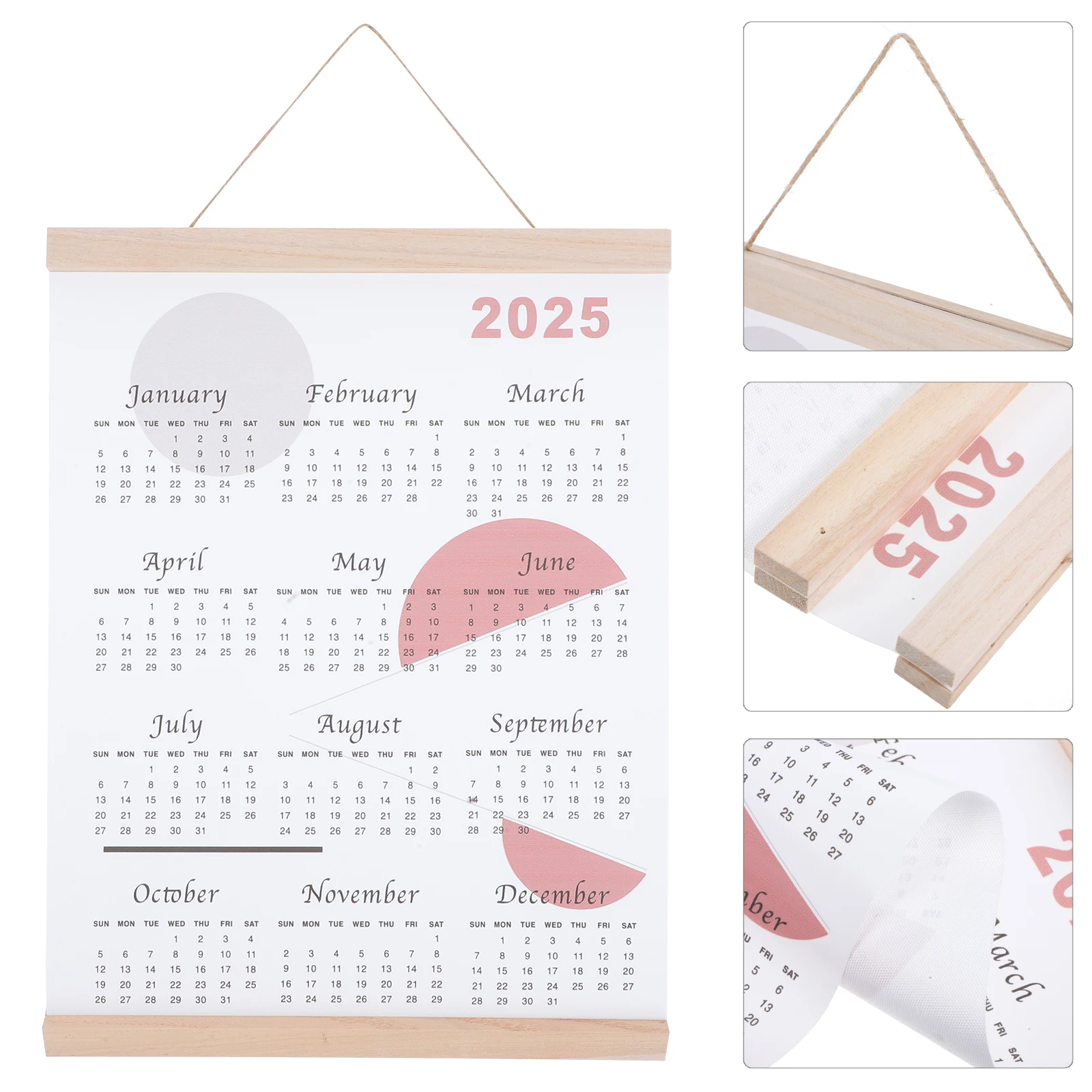 

Oil Canvas Calendar Aesthetic Birthday Wall Hanging Daily 2025 Classroom Sturdy Creative Agenda Wood for Office Student