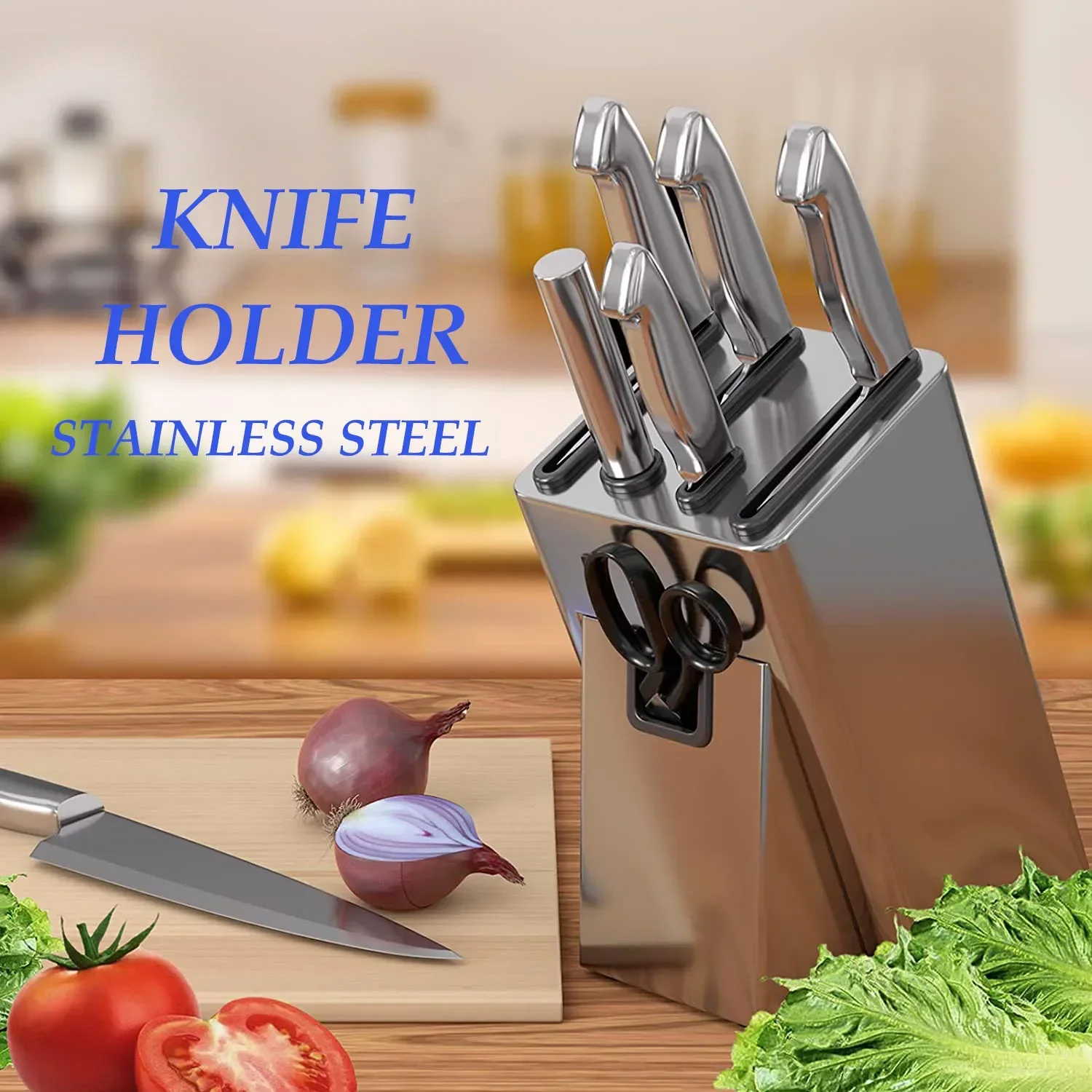 

Universal Knife Organizer Stainless Steel Anti-rust Knife Utensil Holder Durable Knife Block for Kitchen Storage for Cutlery