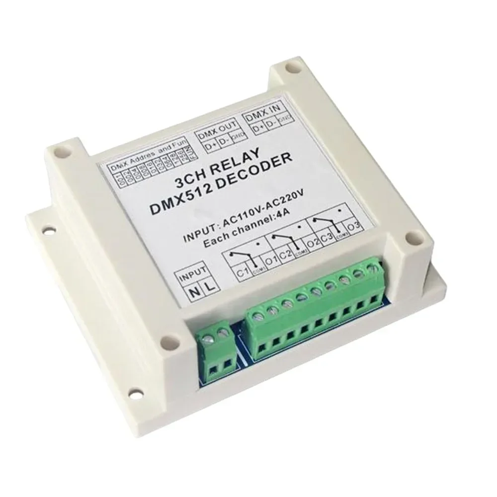 

WS-DMX-RELAY-3CH-220 3-канальный релейный контроллер DMX 512, 3-канальный выход реле реле DMX512, 3-канальный * 4A AC110-220V Пластиковый корпус