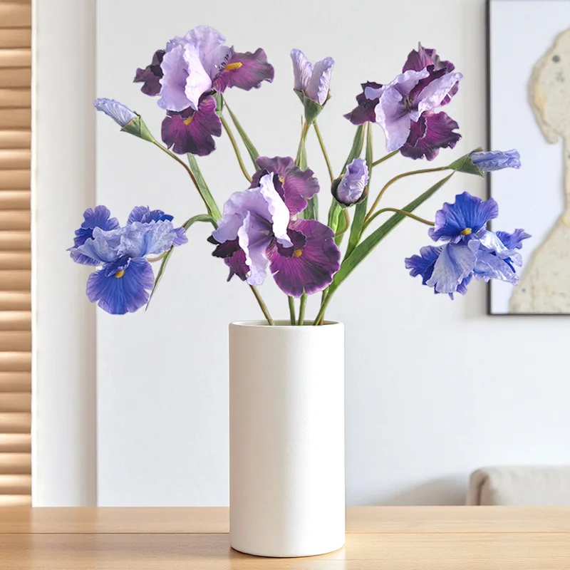 

4 шт. искусственных ирисов длиной 95 см, шелковые цветы для свадебного декора, большие ирисы для украшения дома, аксессуары для праздничного стола, флористика