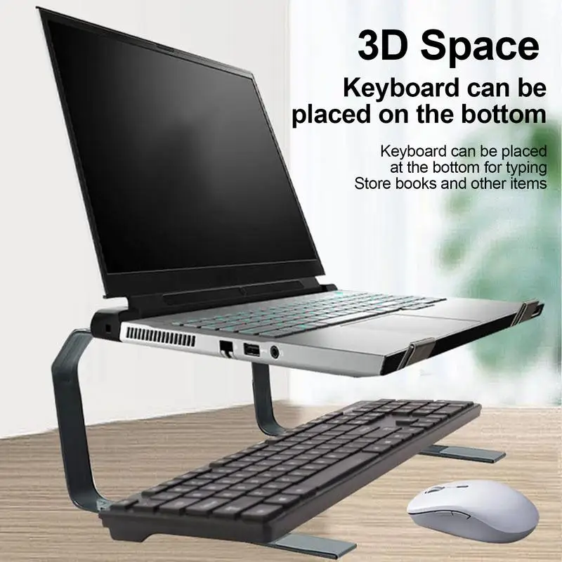 Laptop Stand For Desk Adjustable Metal Laptop Holder Stand Ergonomic Computer Holder Laptop Riser Stable Computer Stand For Most