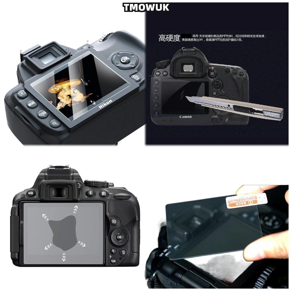 

For Nikon D5300 D54 D5500 D5600 Sturdy Tempered Glass Screen Protector Anti-Scratch Film
