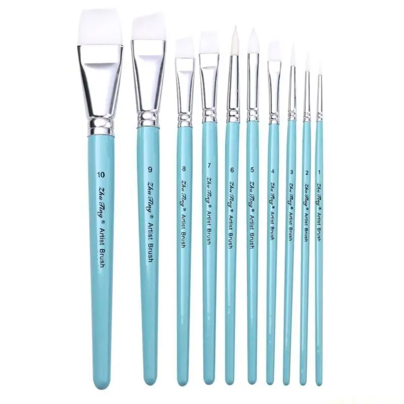 10 Pcs Detail Paint Brushes Acrylic Paint Brush Nylon Hair Painting Brushes Artist Brushes for Watercolor Body Painting