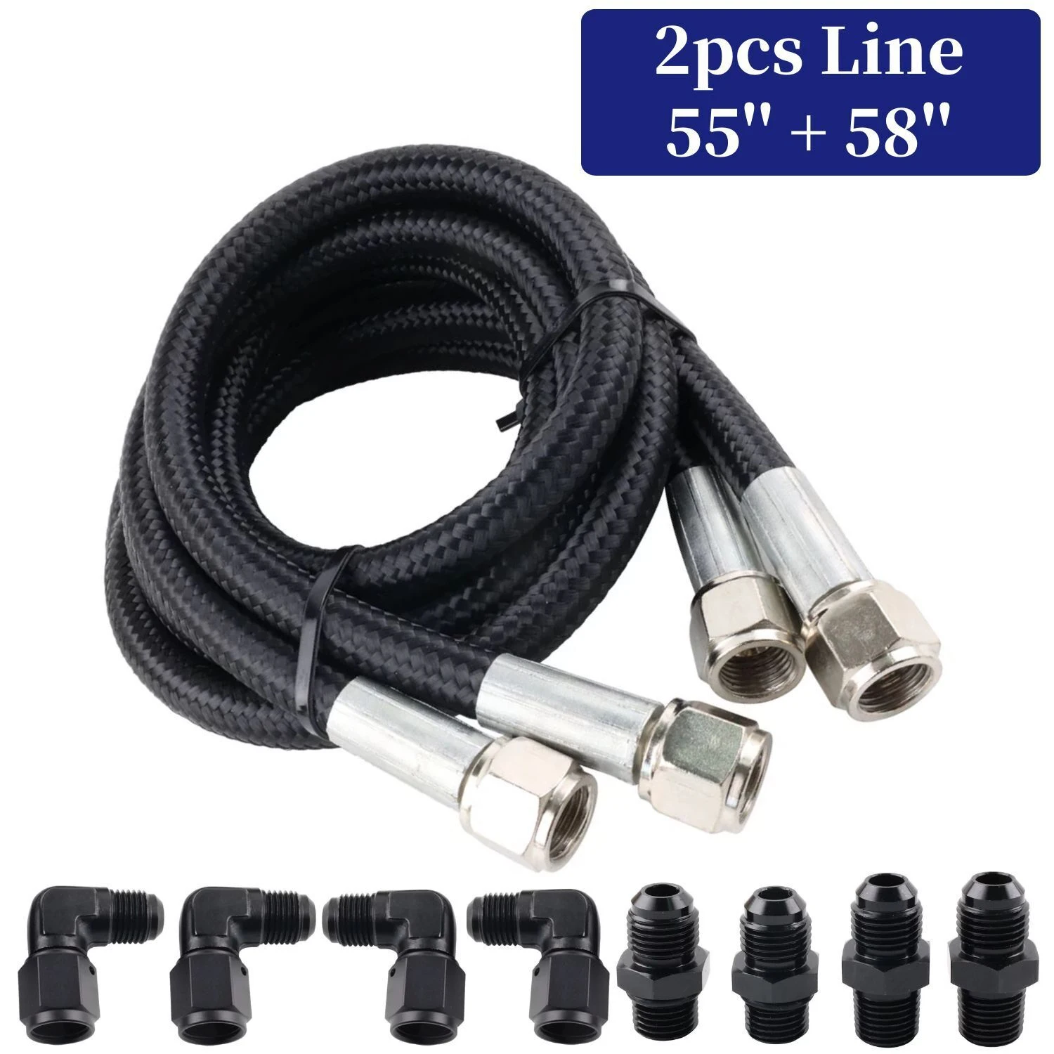 Automatic Transmission Cooler Line Kit Braided 6AN Hose Line Kit for GM 4L60E 4L65E