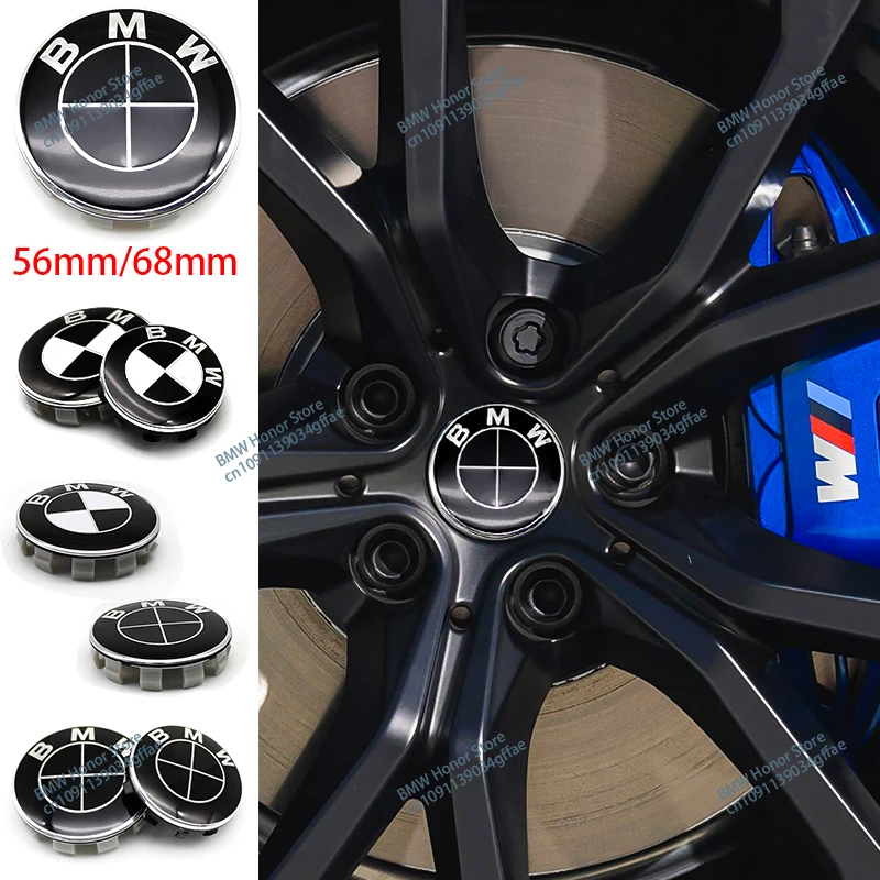 4Pcs 68MM 56MM Car Wheel Center Caps for BMW E90 E46 F10 F30 E87 F20 G20 E60 E39 E92 F11 F31 E61 F25 E36 X3 X5 Car Accessories