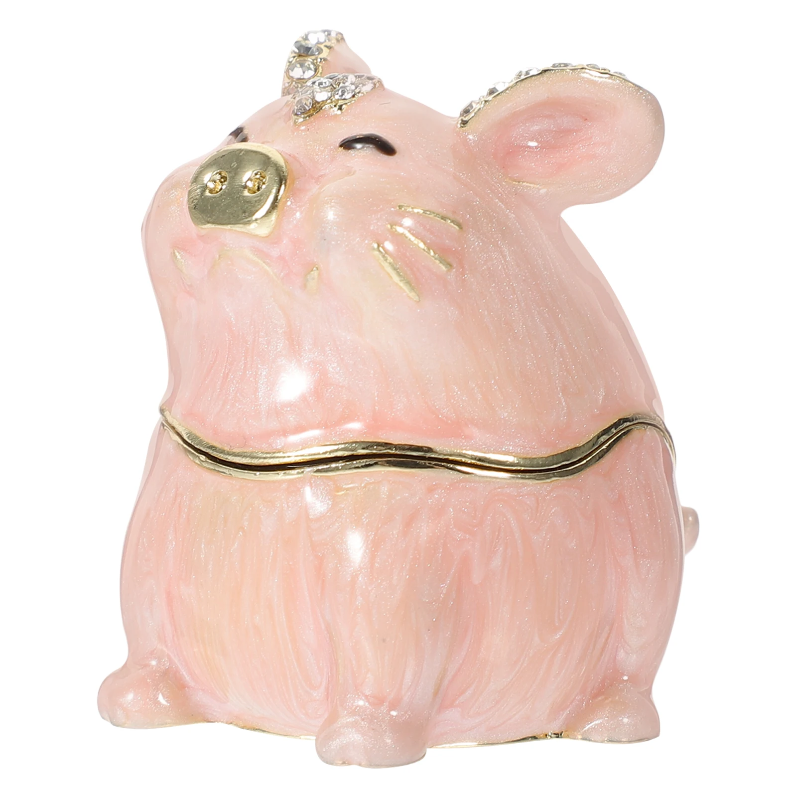 

Piggy Storage Box Vintage Home Decor Jewelry Boxes Gift Decorative Pink Zinc Alloy