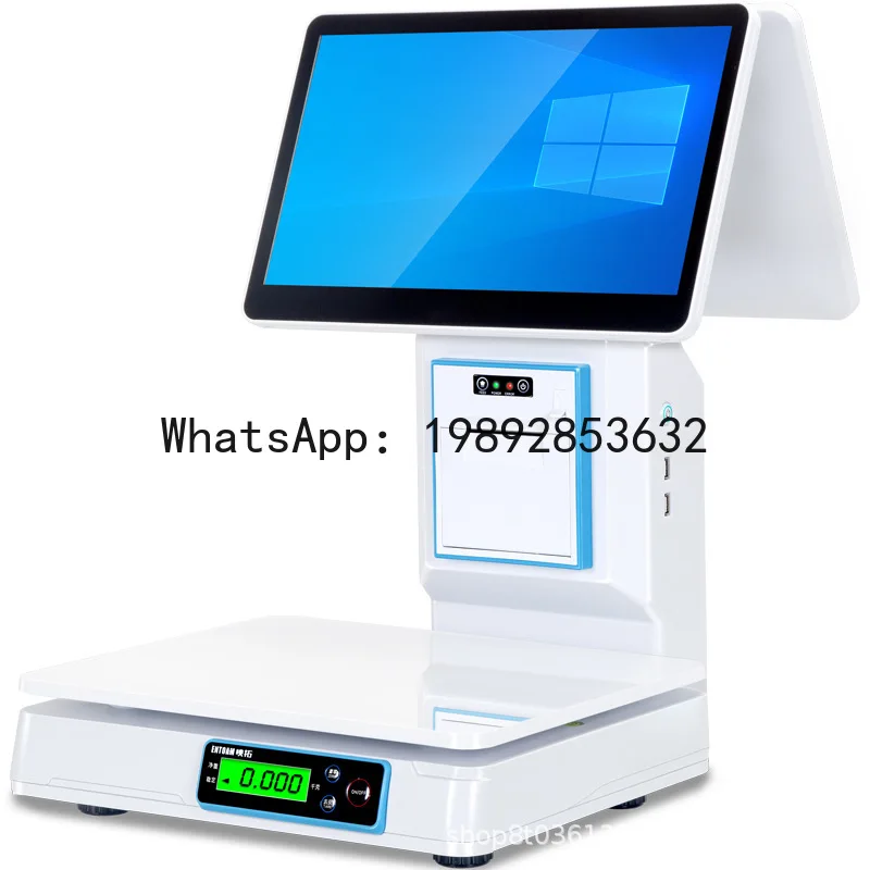 JX  Intelligent Recognition  Cash Register All-in-One Machine Supermarket Touch Screen Cashier Scale Fruit Shop Fresh Scale