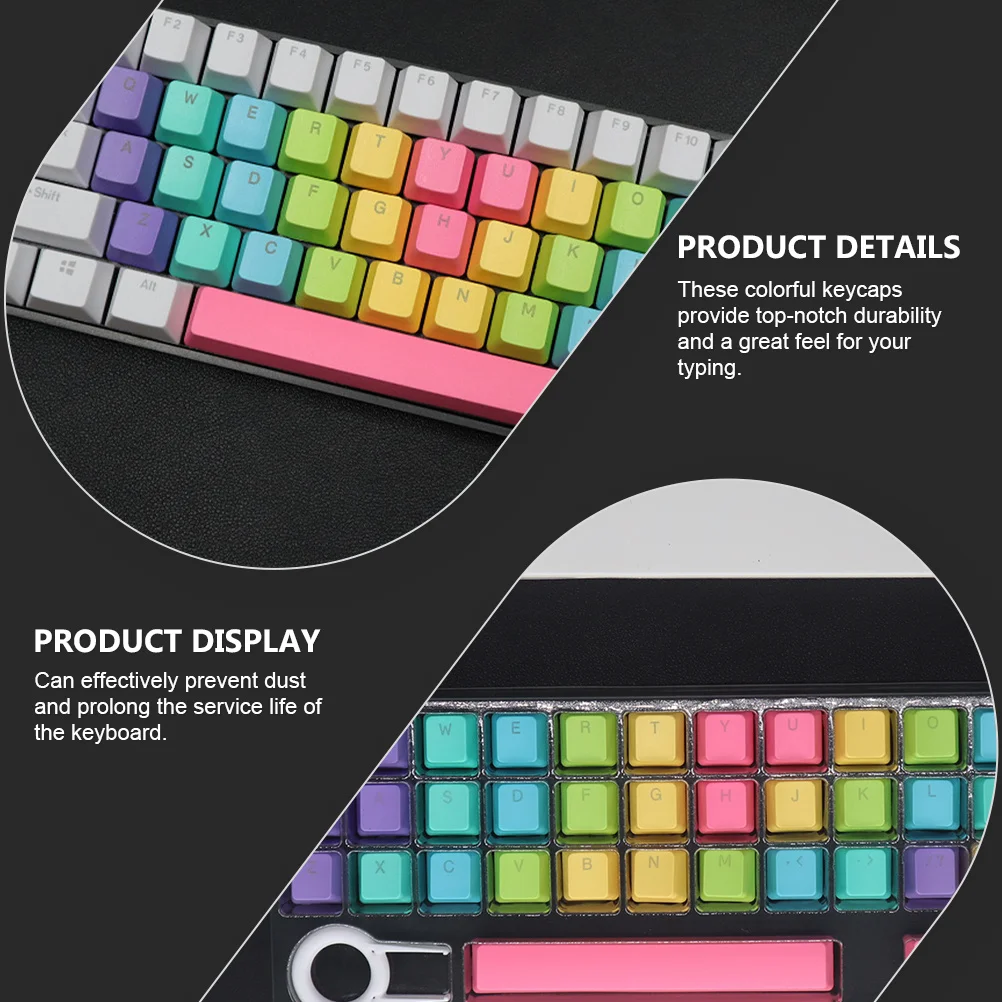 

1Set Rainbow Color Keycaps Set High-Quality DIY Keyboard Caps for Intensive Gaming Long-Lasting Non-Fade Keyboard Accessories