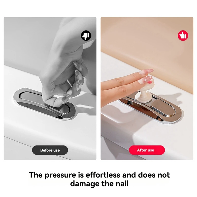 ABDJ-Pulso de botón de inodoro con garra de gato, asistente de lavado de inodoro de uñas largas, fácil de instalar