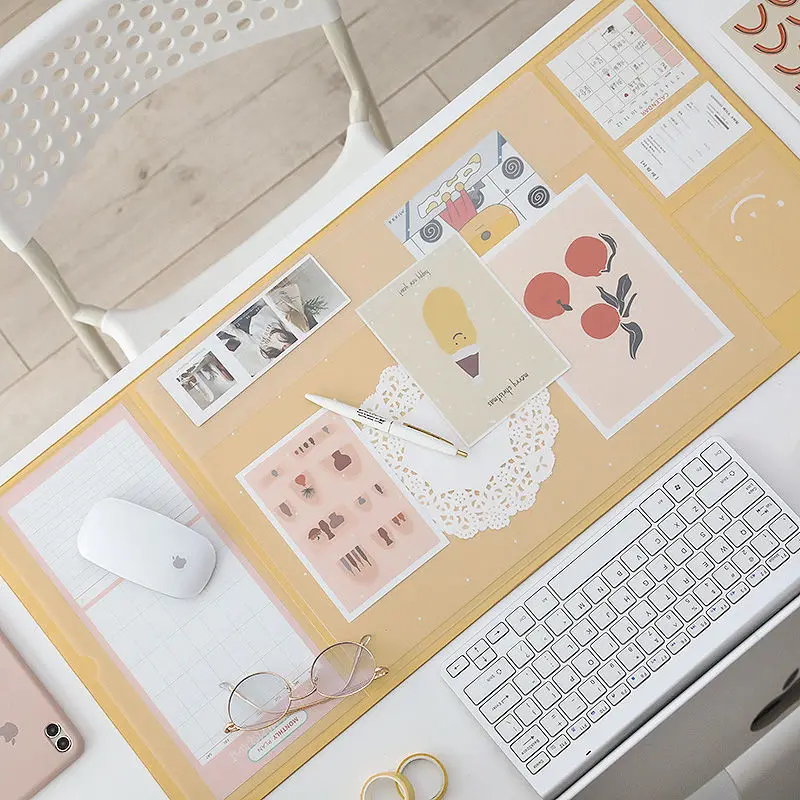 Multifunction Large Mouse Pad Computer Anti-Slip Desk Mouse Mat Waterproof Protector with Pockets Storage