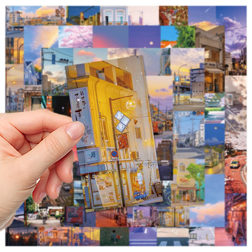 10/30/55pcs INS Style Art Street View Stickers Scenery Waterproof Decal DIY Guitar Luggage Room Wall Aesthetic Graffiti Sticker
