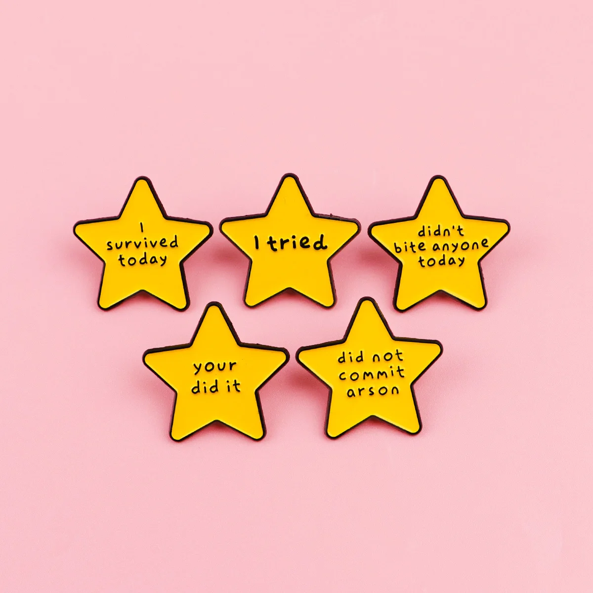 Funny Self Care Stars Enamel Pin Cute Motivational Quote Brooch for Backpacks Hats Unique Gift for Friends Fashion Jewelry view 5