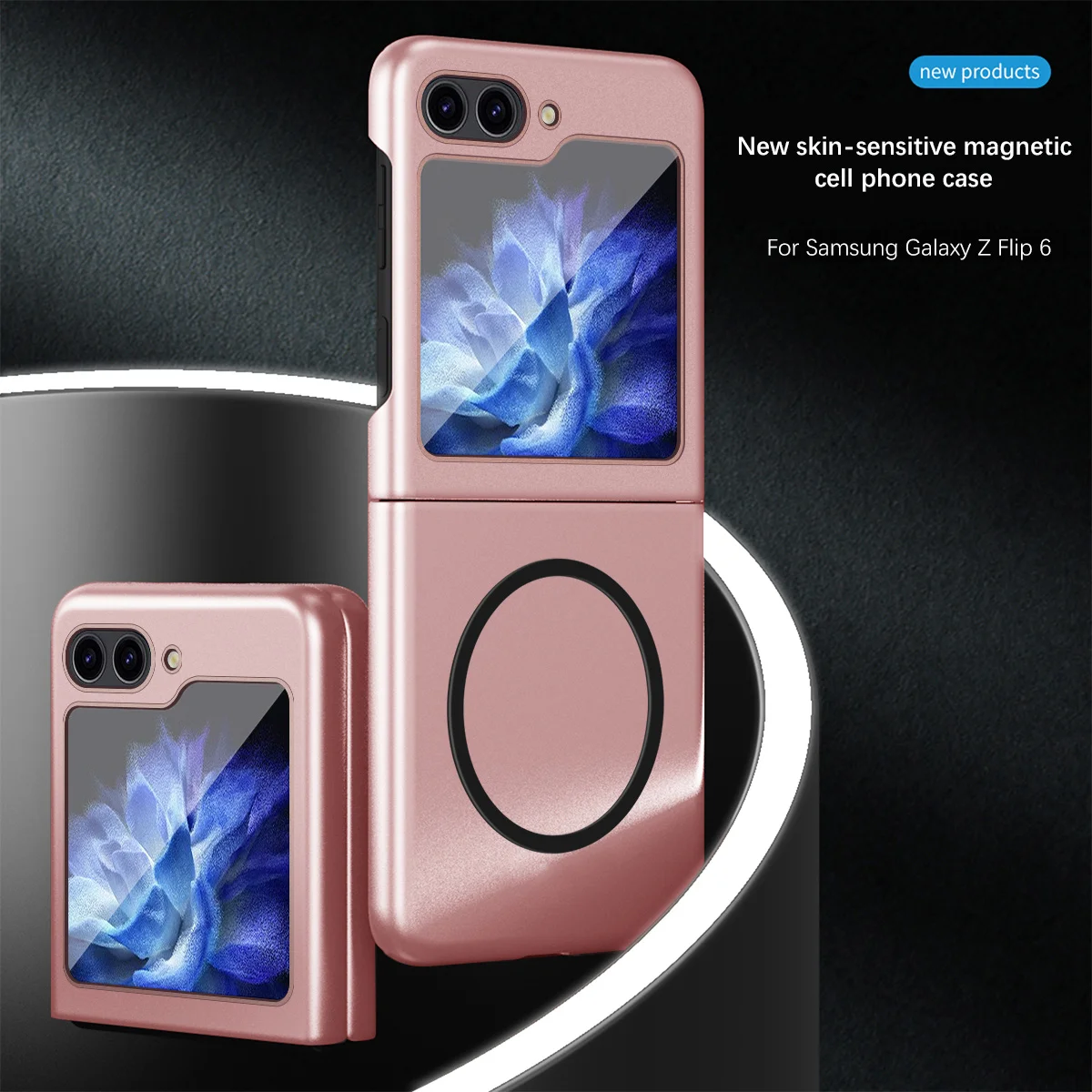 

Skin-feeling magnetic phone case For Galaxy ZFlip6 Flip5 Flip4 Flip3 Skin Feeling Matte Full Lens Screen Protector Phone Case