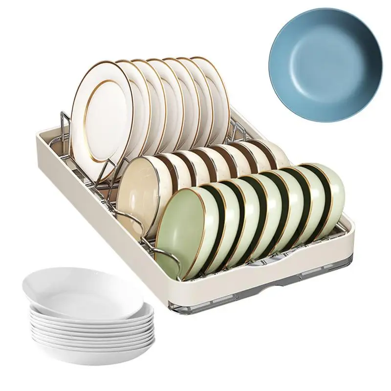 

Pull Out Kitchen Cabinet Organizer Slide Out Dish Drying Rack With Drainboard Dish Holder Pantry Storage Shelves Drawer