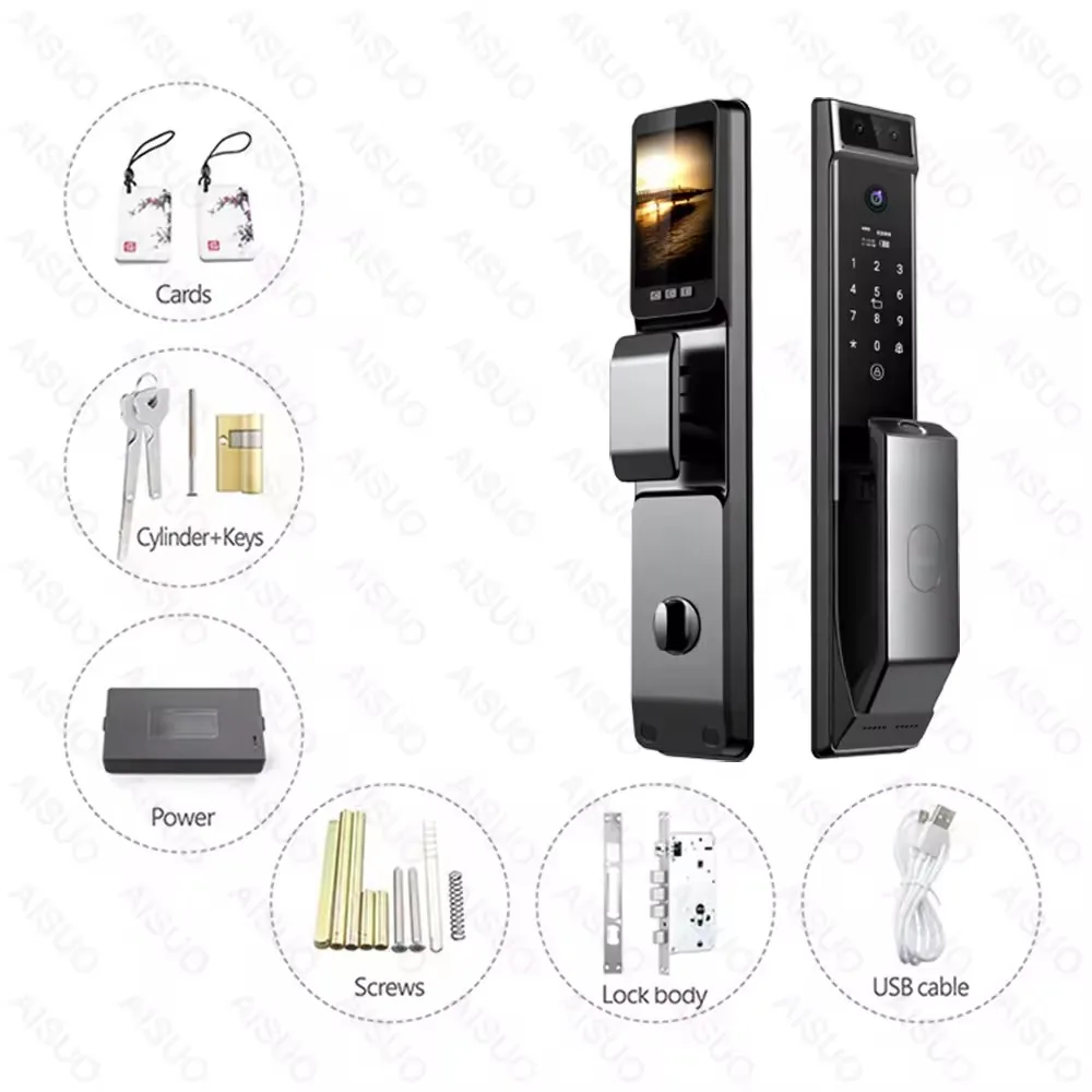 Modern Style Nfc Pivot Handle Turkey Room Ttlock Panel Door Locks Digital Cerradura Inteligente Smart Door Lock