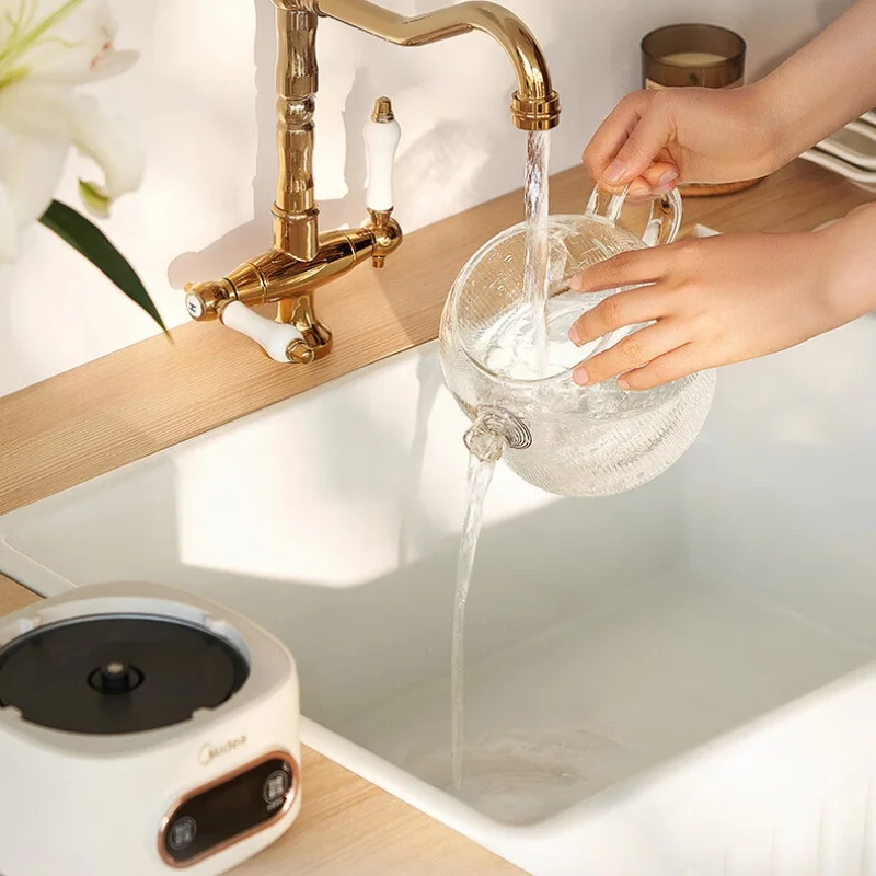 غلاية زجاجية كهربائية Midea ، الصحة والحفظ ، صانع الشاي ، حجز 24 ساعة ، درجة حرارة ثابتة 12 ساعة ، وعاء متعدد الوظائف ،