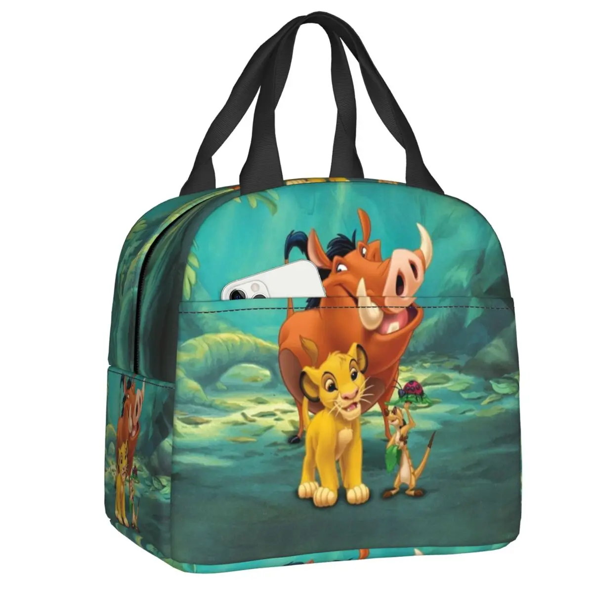 

Custom Lion King Simba Lunch Bag Women Reusable Cooler Thermal Insulated Lunch Box for School Multifunction Food Bento Box