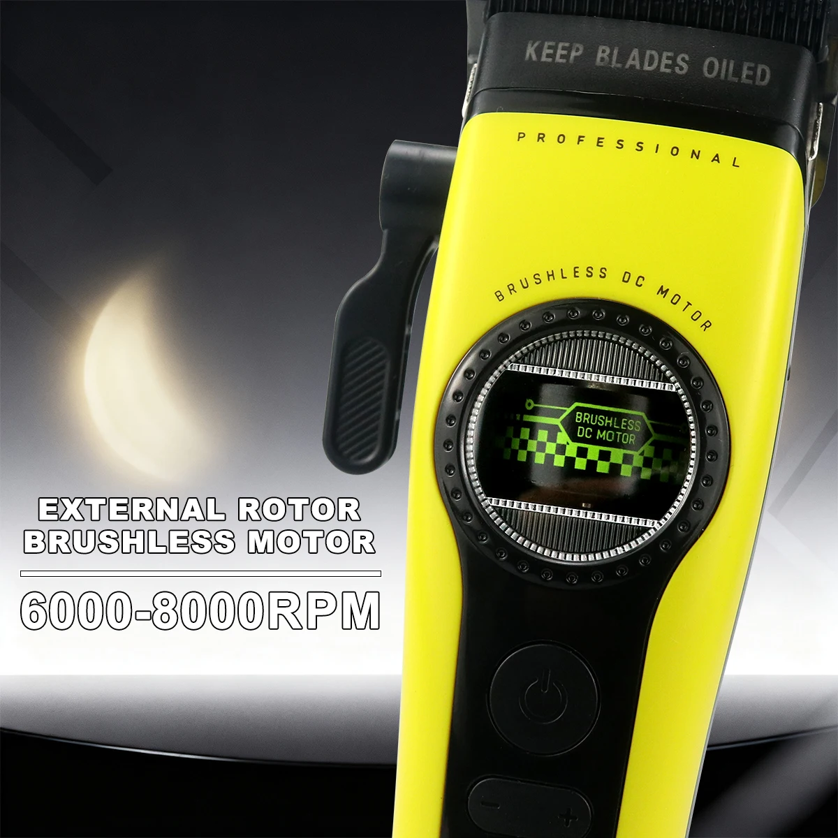 KEMEI KM-1593 External Rotor Brushless Motor Professional Men's Hair Clipper DLC 8000RPM Base Charger Hair Cutting Machine