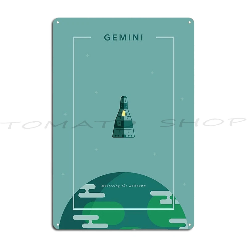 Gemini Spacecraft Space Poster Metal Plaque Wall Cave Wall Decor Design Painting Customized Tin Sign Poster
