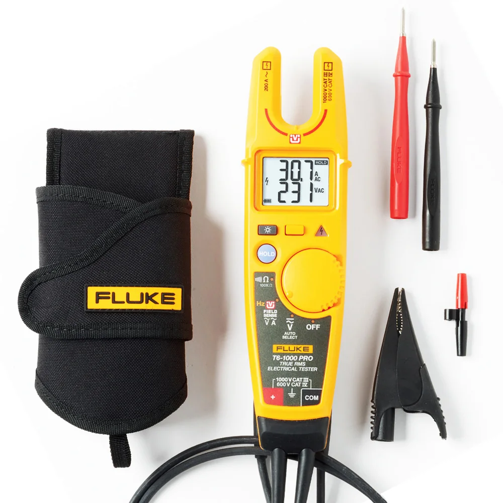 Fluke T6-1000 PRO Electrical Tester Clamp ammeters 1000V AC/DC True RMS fork meter with Fluke Carry Case