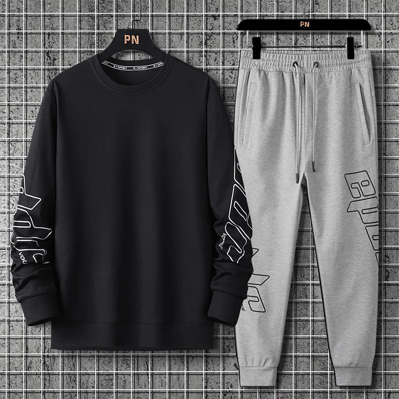 Sportswear Men Sets Aesthetic Hoodies Clothing Suit 2 Pieces Sweatshirt + Sweatpants Plus Size 7XL 8XL 9XL 10XL Tracksuit