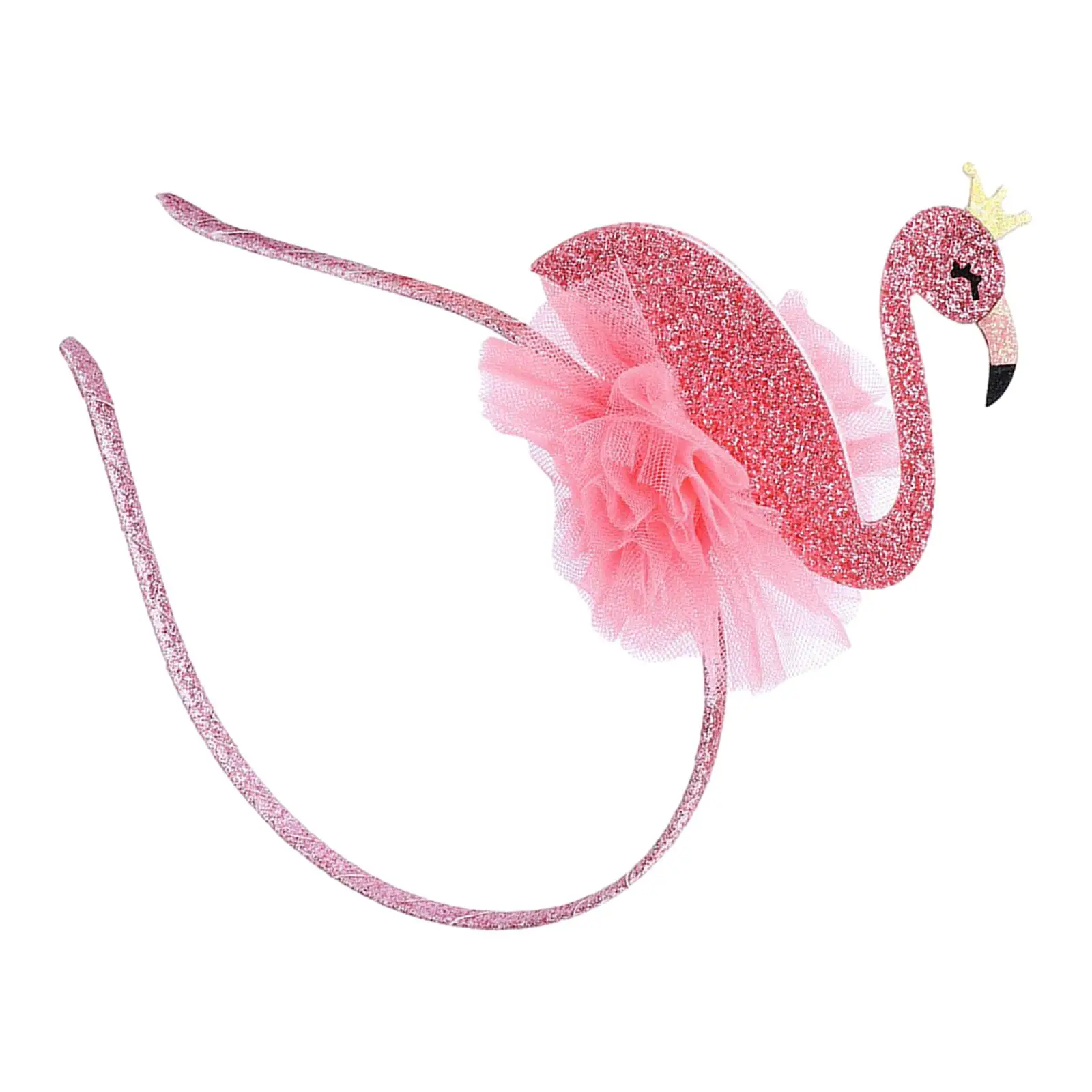 Flamingo Head Hoop Decor Costume Accessory Prop Headwear Head Boppers Headband for Kids Boys Girls Tropical Theme Party Holiday