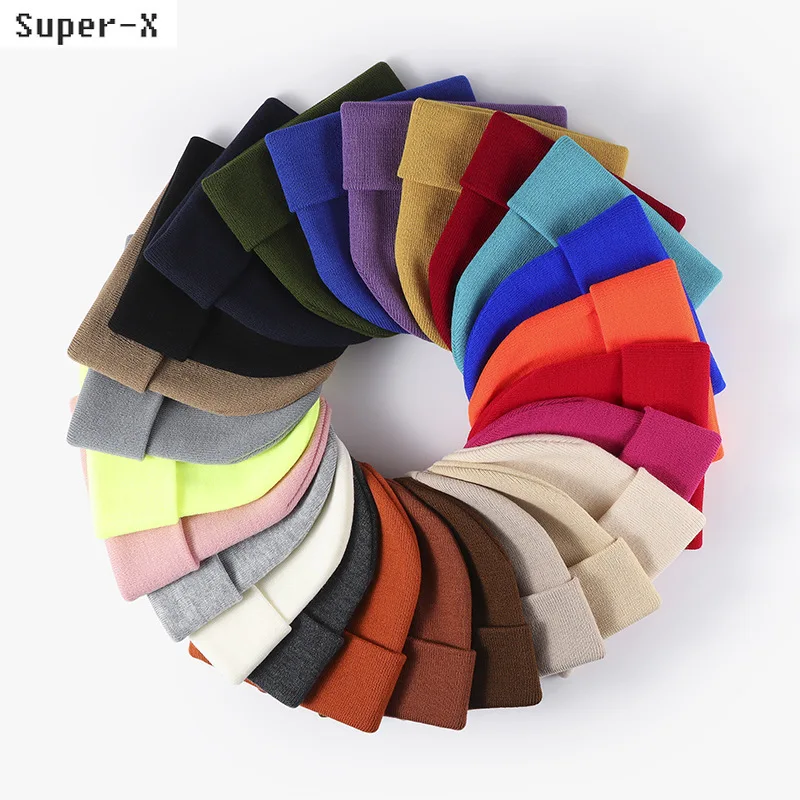 

25 Colors Women Men Beanies Knit Winter Hats Teens Skullies Lightweight Double Layers Skullcaps Autumn Outdoor Bonnets