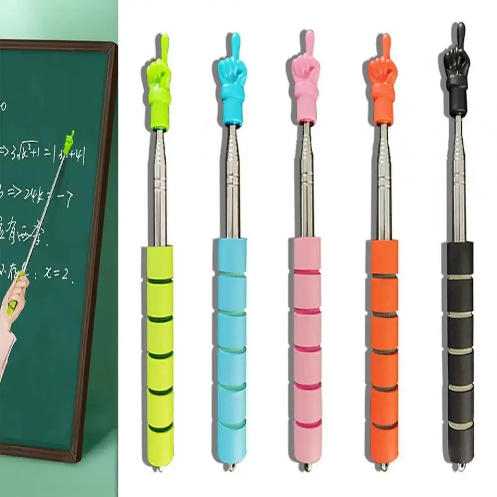 Telescopic Reading Guide Pointer with Touch Screen Head Finger Shape Teaching Pointer Stick Mini Portable Practical