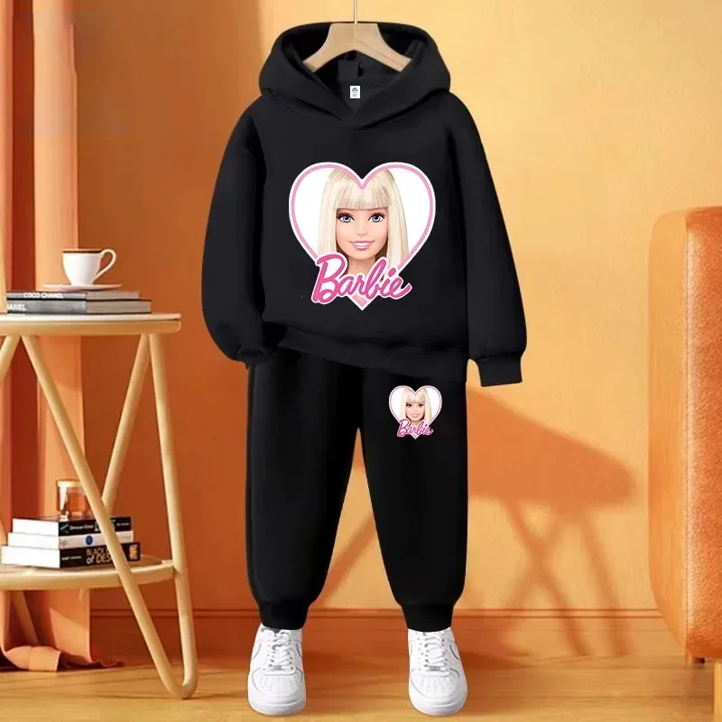 Boys Girls Clothes Barbie Hoodie Set Kids 2pcs Spring Autumn Toddler Girls Cartoon Hooded +pants Tracksuit Girls Clothing