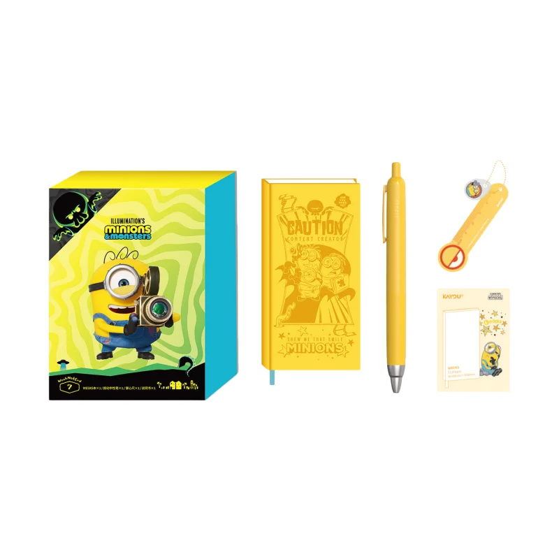 Coffret cadeau KAYOU Illumination Minions Monsters, première édition, articles de papeterie officiels sous licence anime, pour collectionneurs