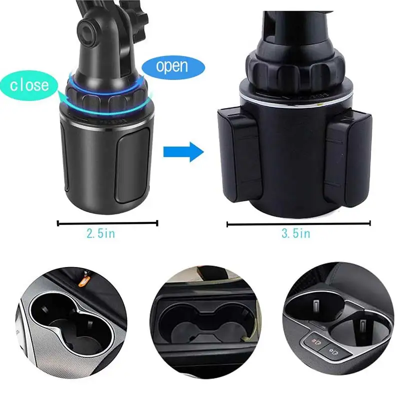 Universal Car Cup Phone Holder Mount Qi Wireless Fast Charger Automatic Infrared Smart Sensor Clamping Mount Stand