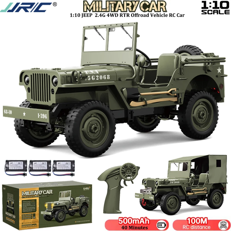 JJRC C8815 RC Car 1:10 JEEP 2.4G 4WD RTR Crawler Climbing Scale Military Truck  All Terrain Offroad Vehicle Simulation Toy Gift