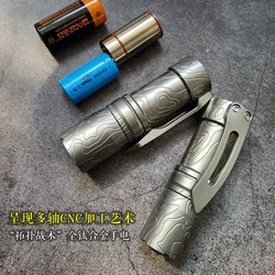 New Arrival Titanium alloy multi-speed 18350 lithium battery strong light flashlight( not  include battery)