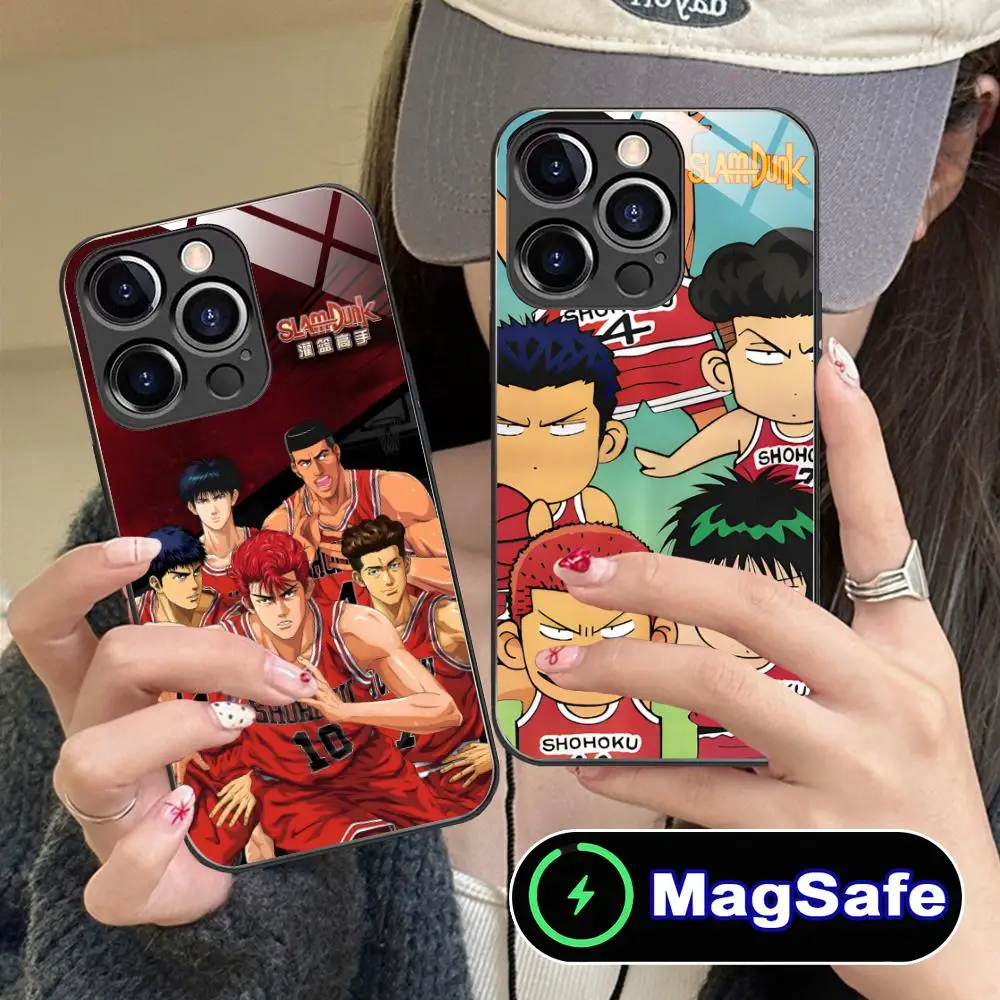 

Чехол для мобильного телефона S-Slam Dunk для iPhone 16, 15, 14, 13, 12, 11 Pro Max Plus Mini MagSafe, защитное стекло, красивая роскошь