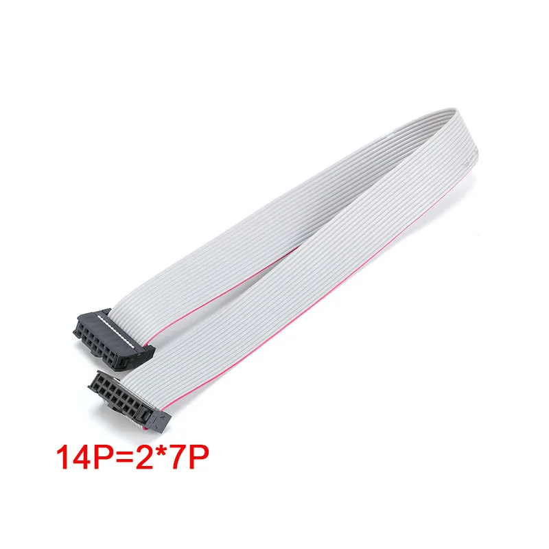 2PCS 2.54MM pitch FC-6/10/14/16/20/40 PIN 30CM JTAG ISP DOWNLOAD CABLE Gray Flat Ribbon Data Cable FOR DC3 IDC BOX HEADER