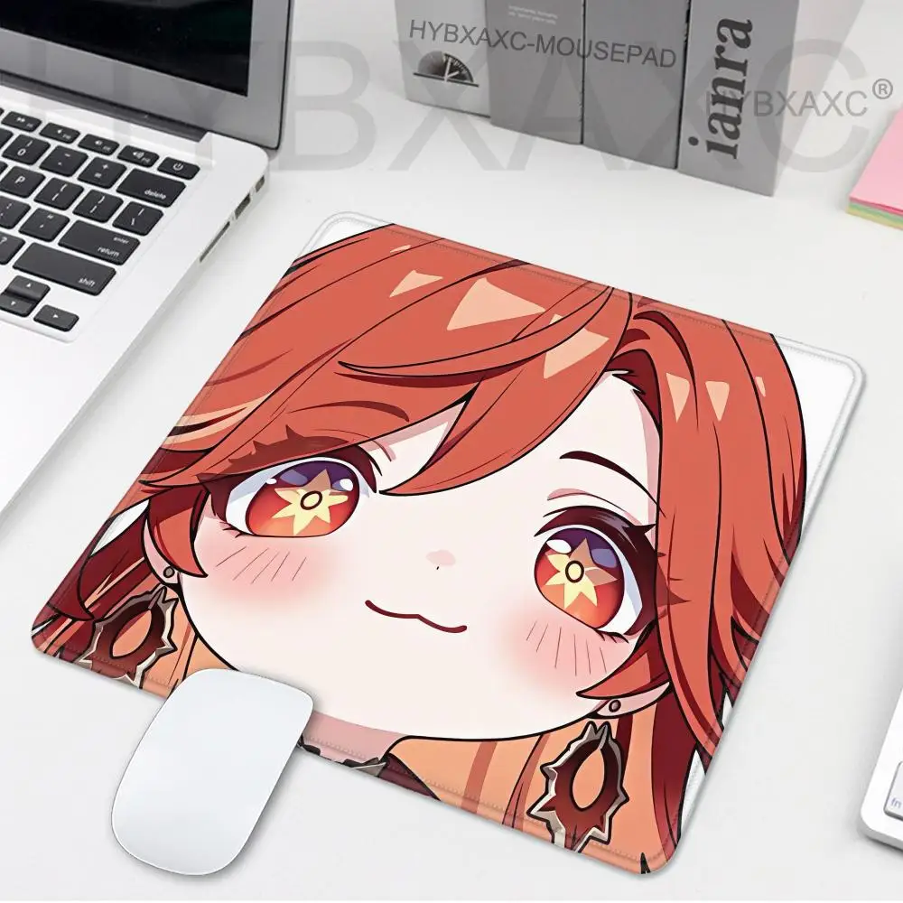 

Game Genshin Impact Furina Neuvillette Small Mouse Pad Anti-Slip Rubber Bottom with Stitched Edge Keyboard Mat for Office