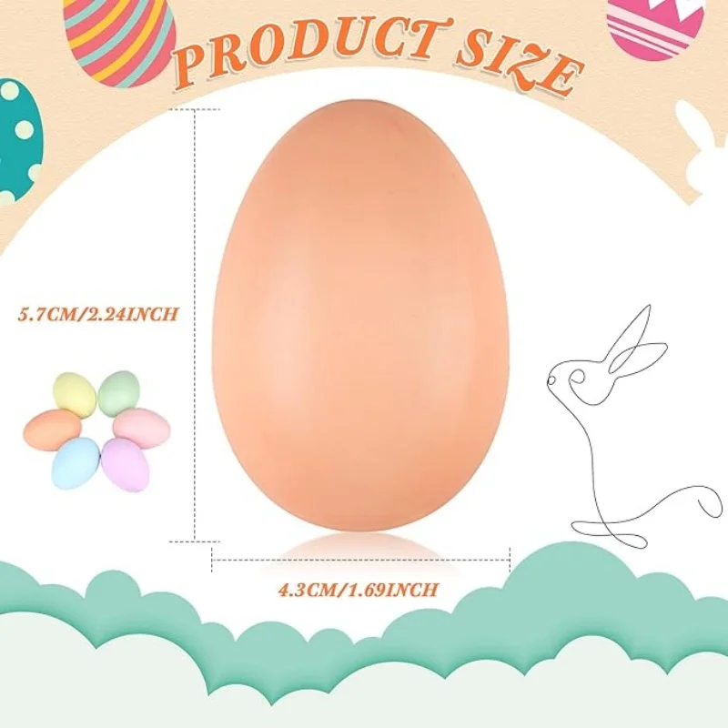 5pcs Fillable Easter Eggs Color Plastic Open Eggshell Candy Packing Box Easter Party Home Decoration Hunt Game Favor Kids Gift