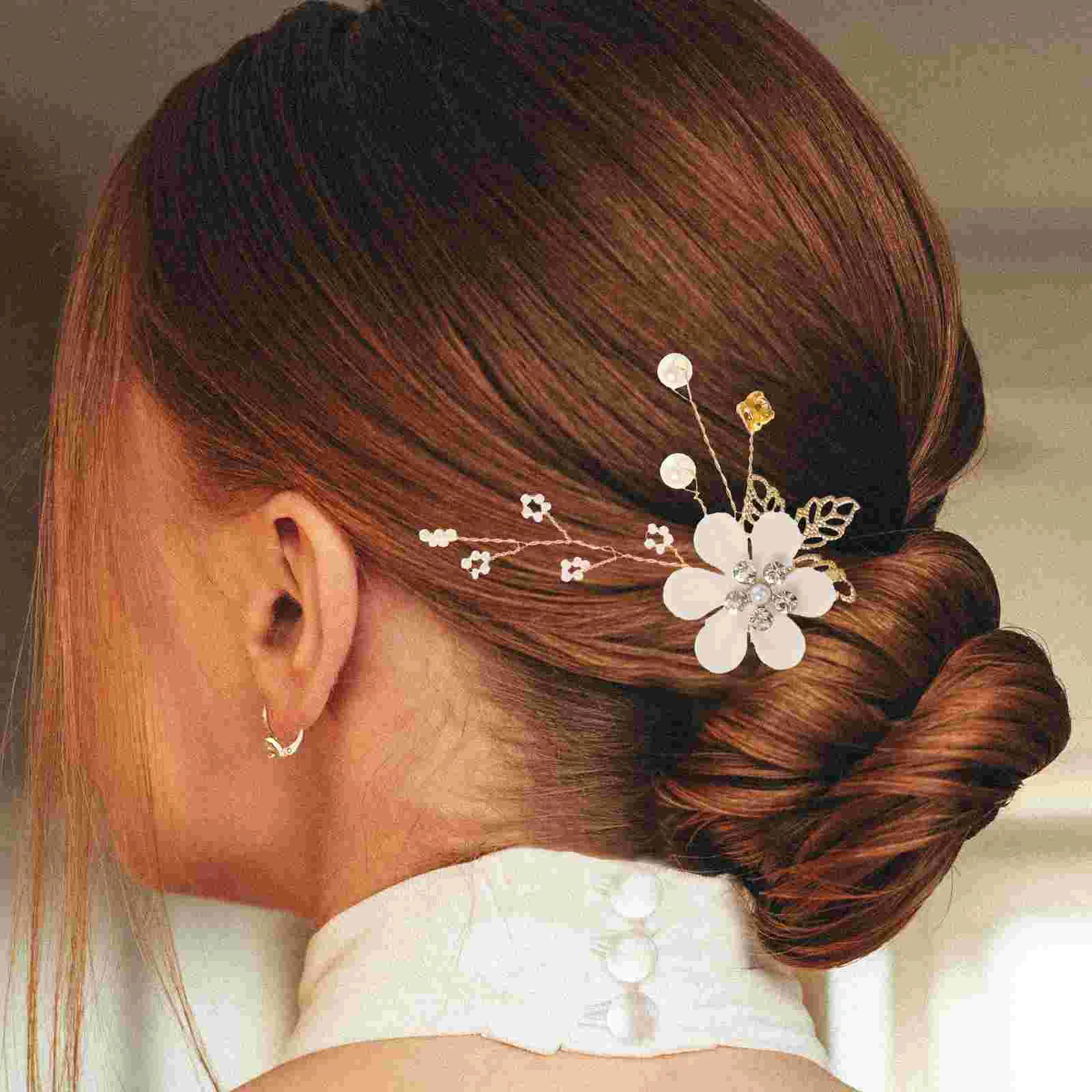 

4 Pcs Wedding Guest Dress Comb for Bridal Hair Accessories Purple Bride Bridesmaid