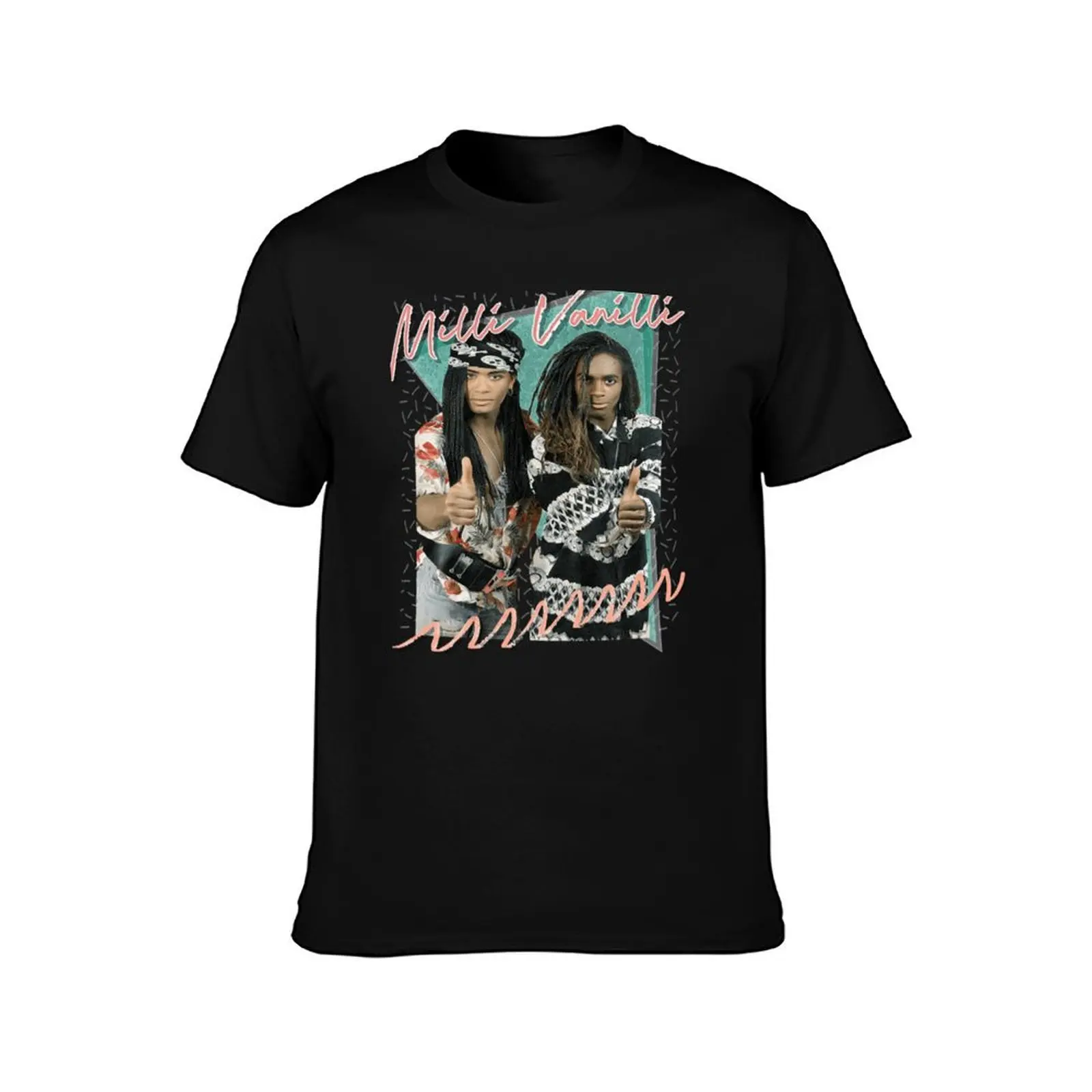 Milli Vanilli -Billy sketch 80s rock style T-Shirt aesthetic clothes anime figures men t shirts