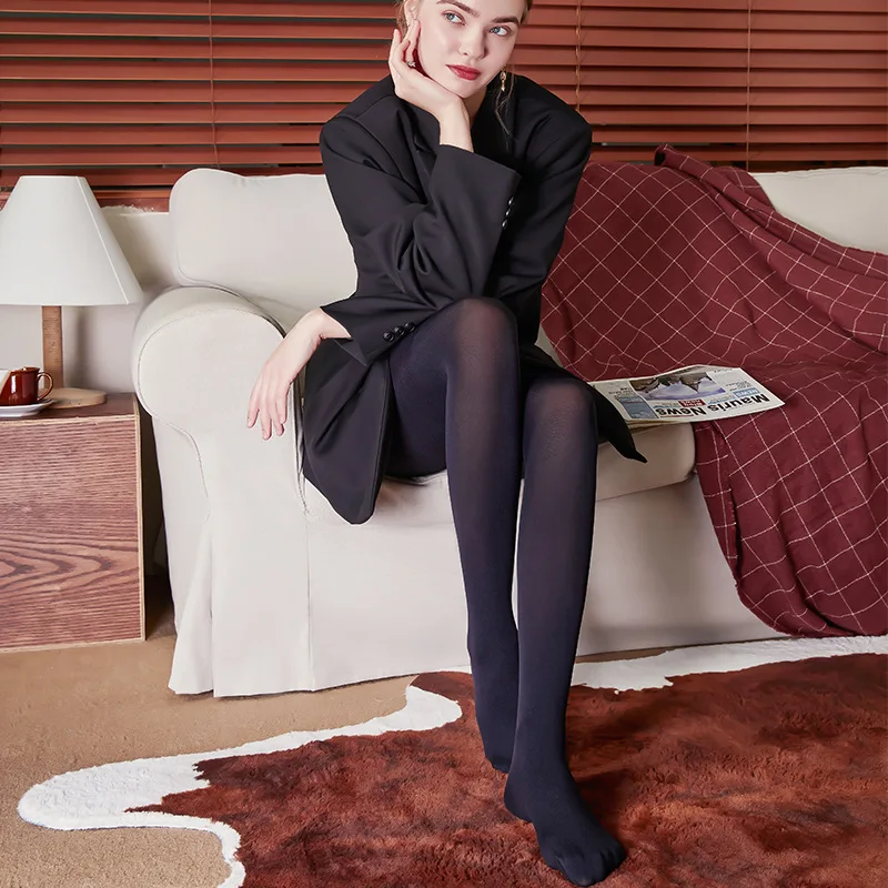 DOIAESKV 2025 New Women Tights 80D Autumn Winter Warm Lined Pantyhose High Waist Female Stretchy Slim Skinny Velvet Tights image 3